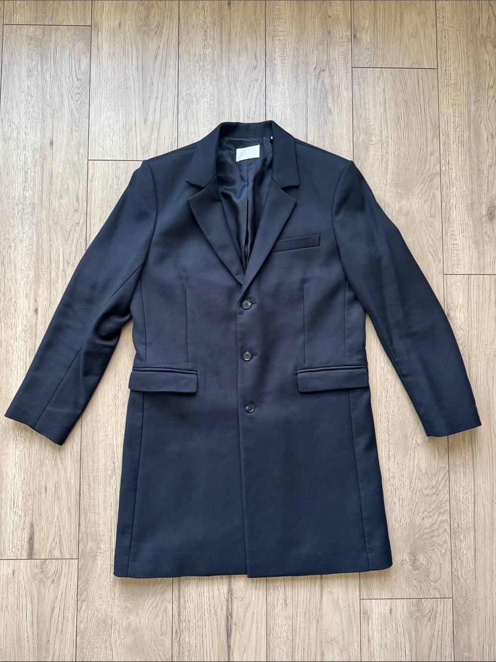 7 For All Mankind Men’s Black Long Blazer Jacket Italian Fabric Large 3-Button